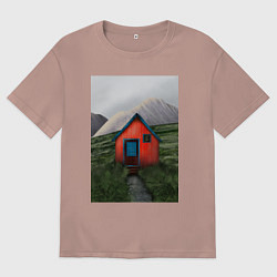 Мужская футболка оверсайз Дом на горе