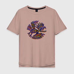 Мужская футболка оверсайз Индейский стилизованный орёл орнаментальный