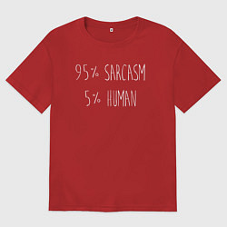 Футболка оверсайз мужская Саркастический человек, цвет: красный