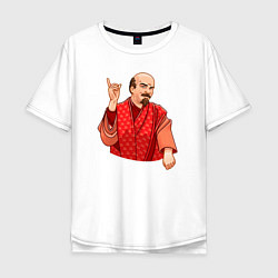 Футболка оверсайз мужская Ленин в пижаме, цвет: белый