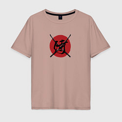 Футболка оверсайз мужская Samurai sword, цвет: пыльно-розовый