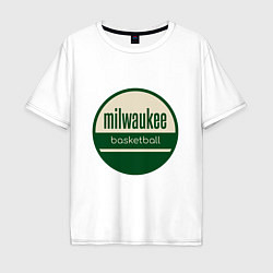 Футболка оверсайз мужская Milwaukee basketball, цвет: белый