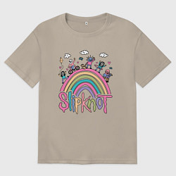 Футболка оверсайз мужская Slipknot рисунок, цвет: миндальный