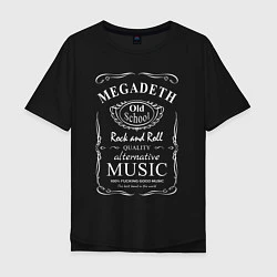 Футболка оверсайз мужская Megadeth в стиле Jack Daniels, цвет: черный