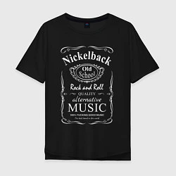 Футболка оверсайз мужская Nickelback в стиле Jack Daniels, цвет: черный