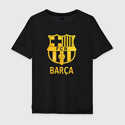 Футболка оверсайз мужская Барселона золотой, цвет: черный