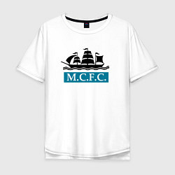 Футболка оверсайз мужская ФК Манчестер Сити корабль, цвет: белый