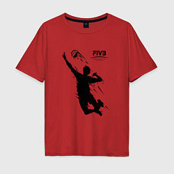 Футболка оверсайз мужская FIVB - международная федерация волейбола, цвет: красный