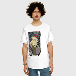 Футболка оверсайз мужская Послание слона, цвет: белый — фото 2