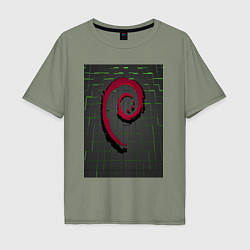 Мужская футболка оверсайз Debian Linux