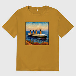 Мужская футболка оверсайз Титаник в стиле Ван Гога