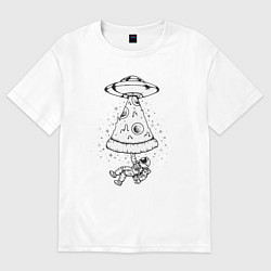 Футболка оверсайз мужская Pizza space, цвет: белый