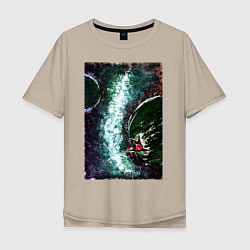 Мужская футболка оверсайз Корабль и галактика
