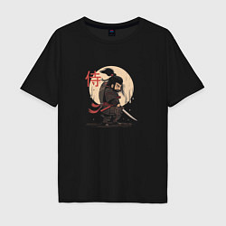 Мужская футболка оверсайз Chibi samurai