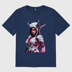 Мужская футболка оверсайз Young demon Oni - cyberpunk