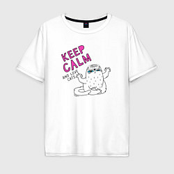 Мужская футболка оверсайз Keep calm and love cats