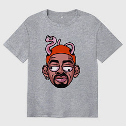 Футболка оверсайз мужская Rodman snake, цвет: меланж