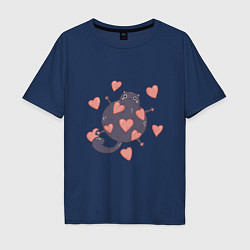 Мужская футболка оверсайз Мартовский котик в любви