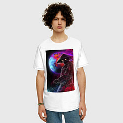 Футболка оверсайз мужская Космический самурай, цвет: белый — фото 2