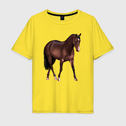 Футболка оверсайз мужская Австралийская пастушья лошадь, цвет: желтый