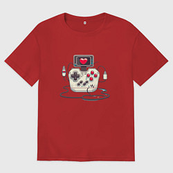 Футболка оверсайз мужская Gamer joystick, цвет: красный