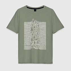 Мужская футболка оверсайз Joy Division ёлки новогодний