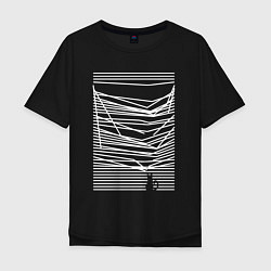 Футболка оверсайз мужская Joy Division кот, цвет: черный