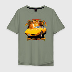 Мужская футболка оверсайз Американский маслкар Chevrolet Corvette Stingray