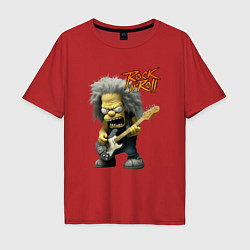 Футболка оверсайз мужская Rock Simpsons style, цвет: красный