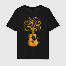 Мужская футболка оверсайз Гитара дерево