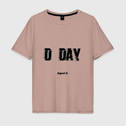 Футболка оверсайз мужская D DAY Agust D, цвет: пыльно-розовый