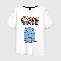 Мужская футболка оверсайз Глупая Крыса из Pizza Tower