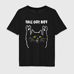 Мужская футболка оверсайз Fall Out Boy rock cat