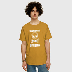 Футболка оверсайз мужская Necrovag white division, цвет: горчичный — фото 2