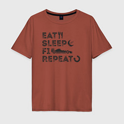 Мужская футболка оверсайз Eat sleep F1