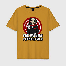 Футболка оверсайз мужская You wanna play a game, цвет: горчичный