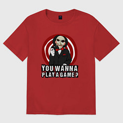 Футболка оверсайз мужская You wanna play a game, цвет: красный