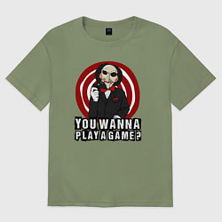 Футболка оверсайз мужская You wanna play a game, цвет: авокадо