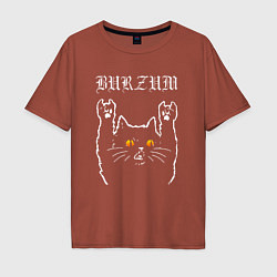Мужская футболка оверсайз Burzum rock cat