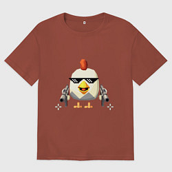Футболка оверсайз мужская Чикен Ган, цвет: кирпичный