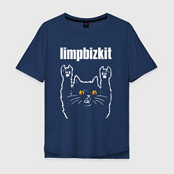 Футболка оверсайз мужская Limp Bizkit rock cat, цвет: тёмно-синий