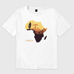 Футболка оверсайз мужская Africa, цвет: белый