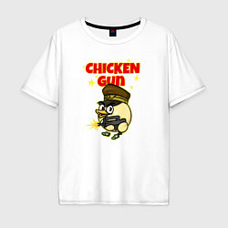 Мужская футболка оверсайз Chicken Gun - игра