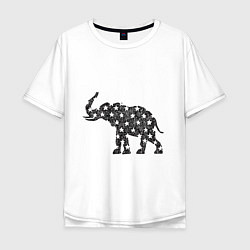 Мужская футболка оверсайз Звездный слон