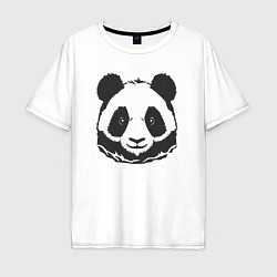 Футболка оверсайз мужская Панда бамбуковый медведь, цвет: белый