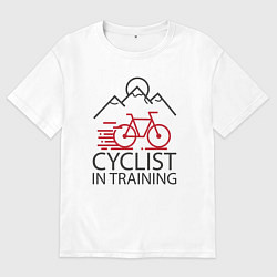 Футболка оверсайз мужская Велотренирока, цвет: белый