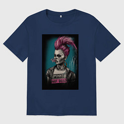 Футболка оверсайз мужская Girl punk, цвет: тёмно-синий