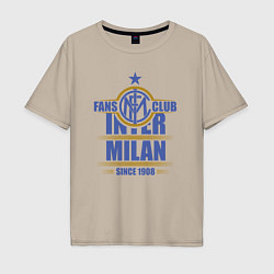Футболка оверсайз мужская Inter Milan fans club, цвет: миндальный