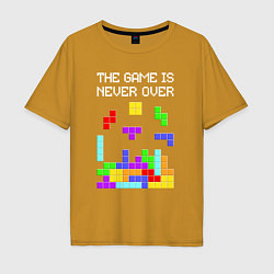 Футболка оверсайз мужская Tetris - the game is never over, цвет: горчичный