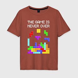 Мужская футболка оверсайз Tetris - the game is never over